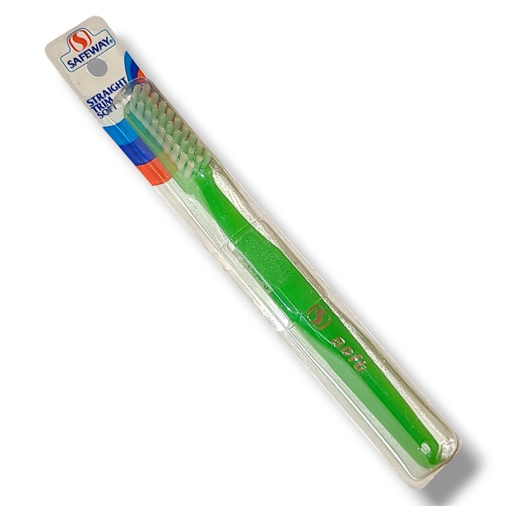 Vintage Safeway Toothbrush Straight Trim Soft Green NIB New Old Stock